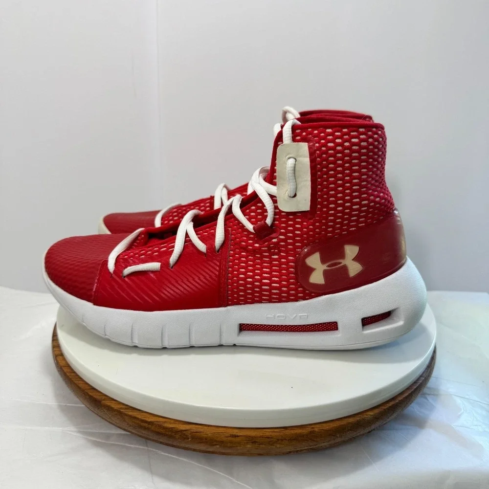 Size 7 - Under Armour HOVR Havoc Mid Red Performance Basketball Shoe 3020617 Men